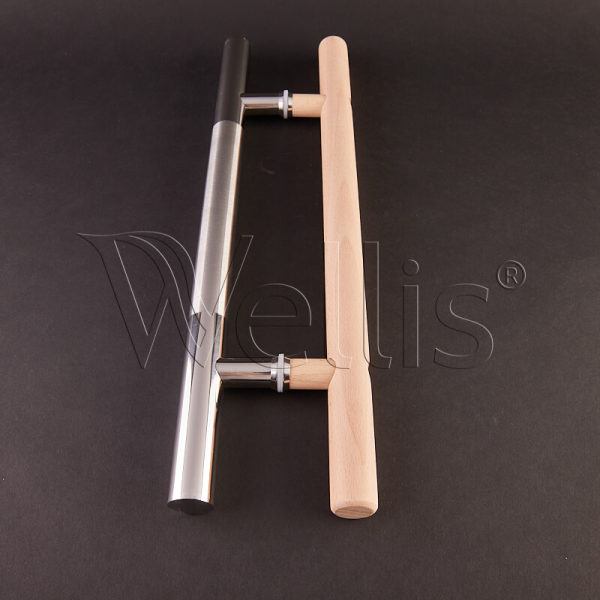 Ajtókilincs fa nyitógombbal Igneus, Serenis, Calidus szaunához Wellisparts 2