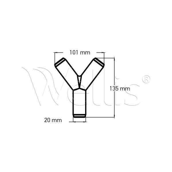 Wye – 20 SB × 20 SB × 20 SB Wellisparts 3 Wye – 20 SB × 20 SB × 20 SB Wellisparts 3