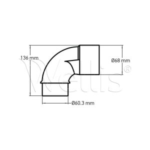Sweep elbow - 60.3 Spigot × 60.3 S - Image 3