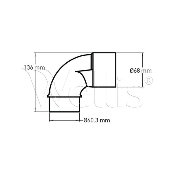 Sweep elbow – 60.3 Spigot × 60.3 S Wellisparts 3 Sweep elbow – 60.3 Spigot × 60.3 S Wellisparts 3