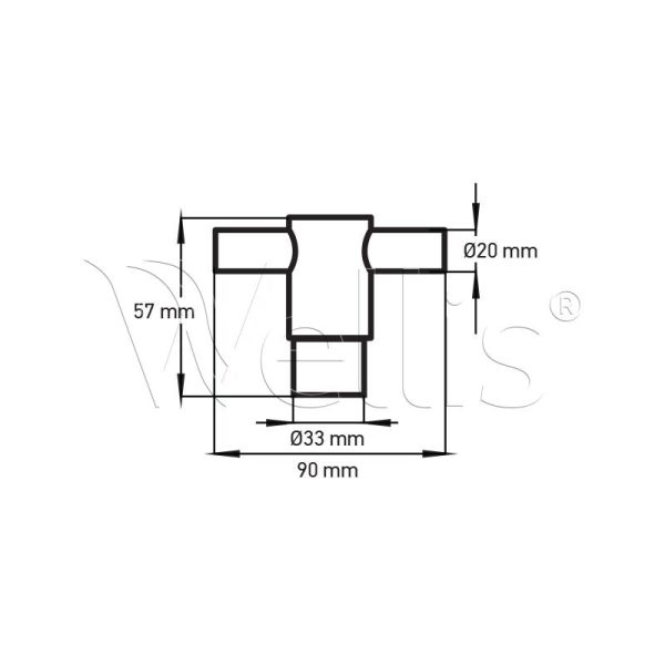 Tee – 33 Spigot × 20 SB Wellisparts 3 Tee – 33 Spigot × 20 SB Wellisparts 3