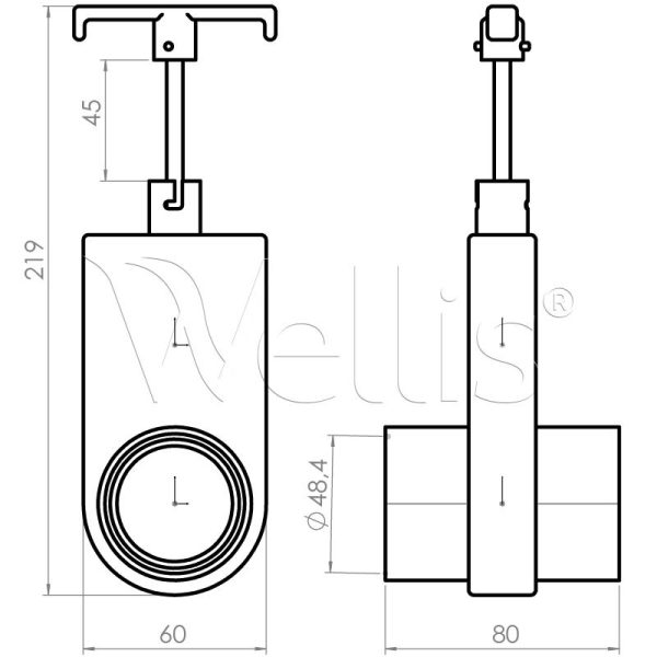Vanne d’arret guillotine 48 x 48 Wellisparts 3