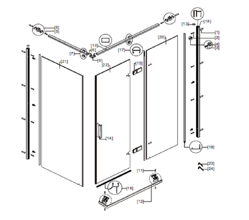 Palmaria fixed glass for left cabin Wellisparts 3