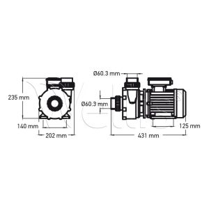 50Hz Hydromotor 1050W (WP150-II) – Bild 3