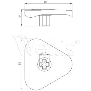 Manette pour inverseur de pompe RD 2" gris claire – Image 2