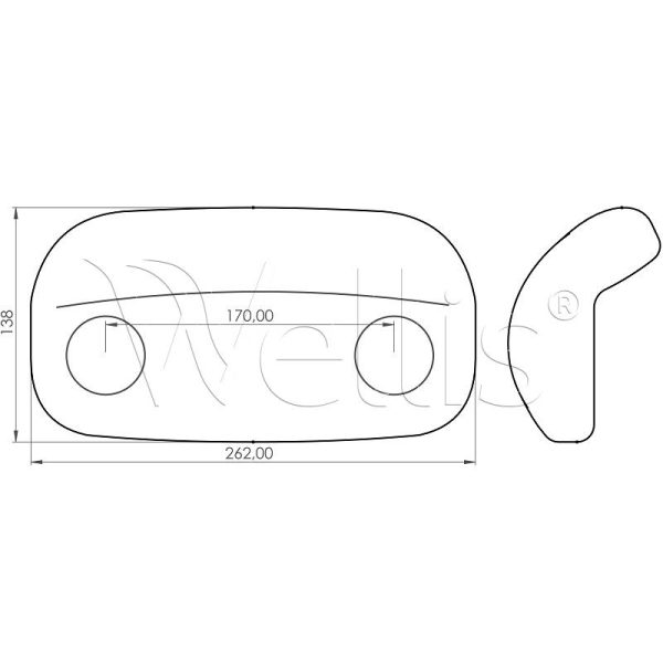 Pillow for bathtubs (white) Wellis Wellisparts 2