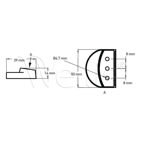 Kopfstützenbefestigung 50x39x14V2 Wellisparts 3