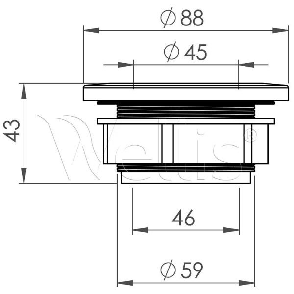 Raccord pour support filtre 48mm Wellisparts 3